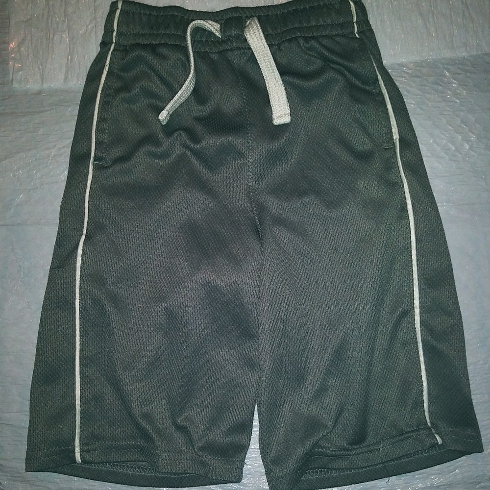 Faded Glory gray gym shorts with white strip